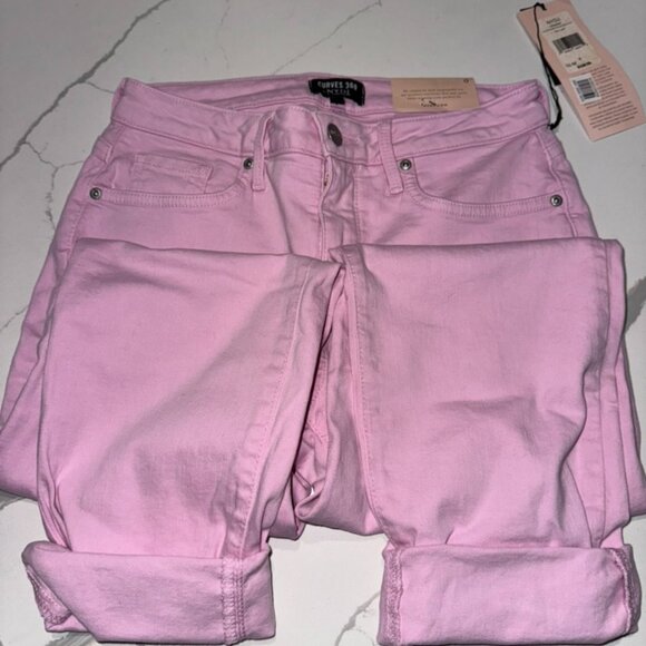 NYDJ Pink Lady Slim Straight Side Slit Jeans Curve 360 0 NWT - Picture 1 of 6